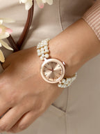 Haute Sauce The Noor Round Watch - Pearl White