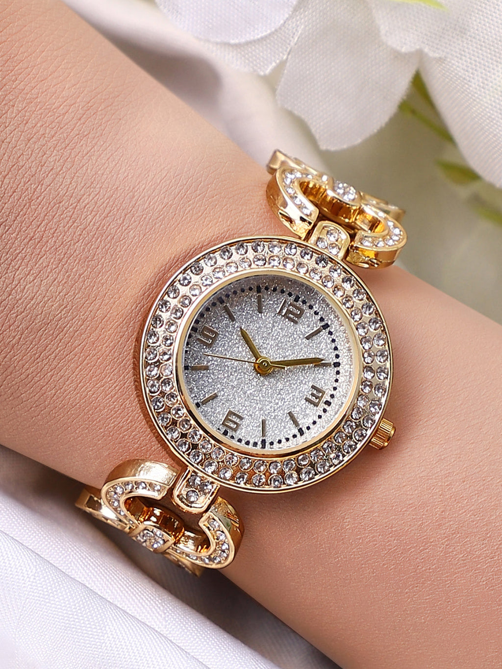 Haute Sauce The Embellished Link Round Watch