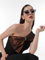 The Bijou Cateye Sunglasses - Metallic Silver