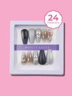 Haute Sauce The Astral Press-On Nails - Ash Brown:Onyx Black