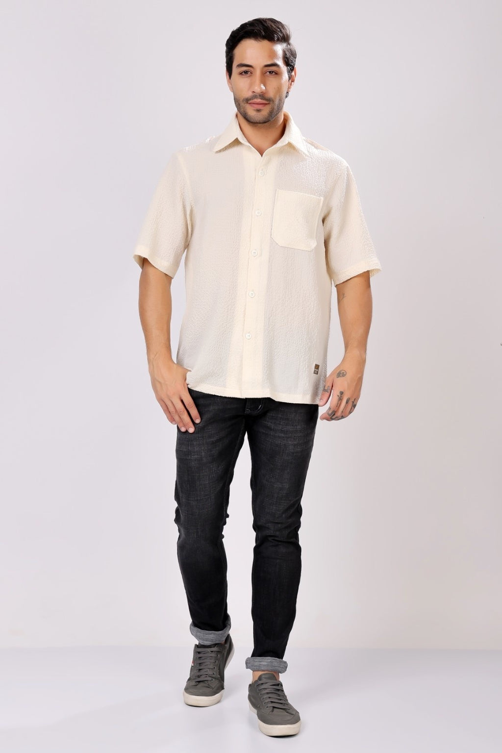 Stylox Regular Fit Half Sleeve Solid Casual Shirt for Men