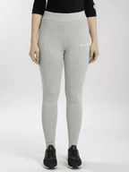 Hummel Grey Slim Tights for Women Gym Wear
