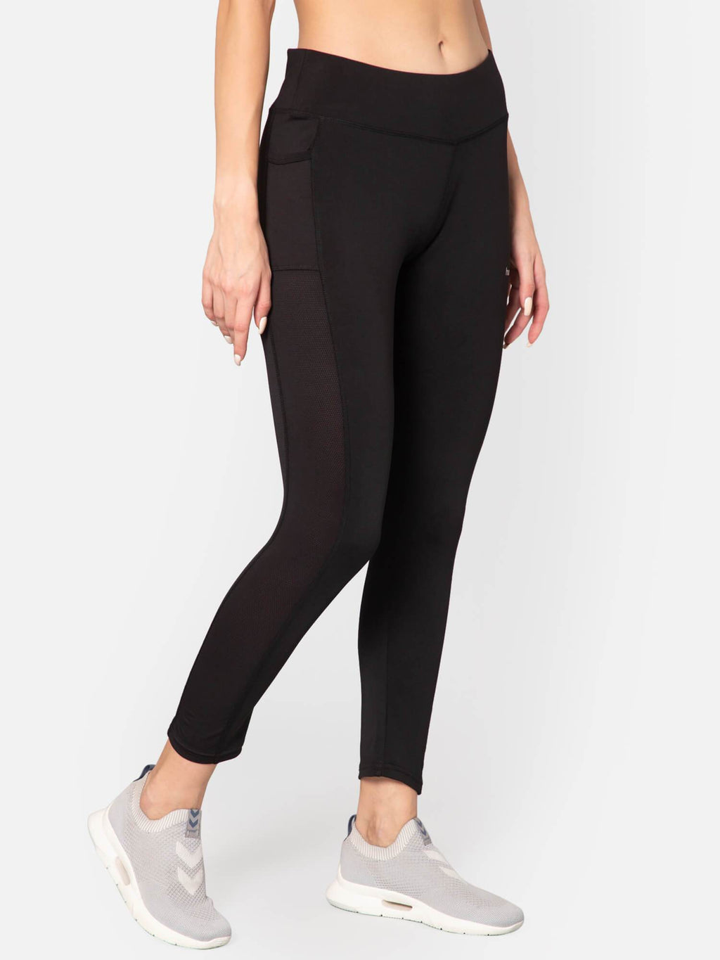 Hummel Black Slim Tights for Women Gym Wear