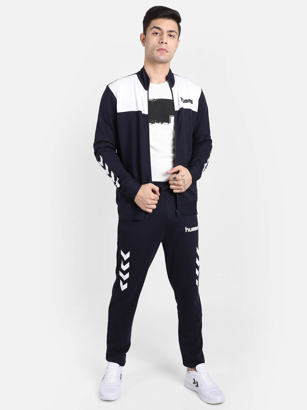 Hummel Navy Regular Tracksuits for Men Gym Wear