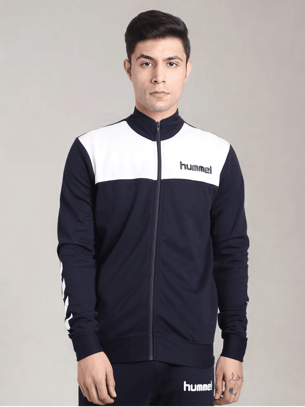 Hummel Navy Regular Tracksuits for Men Gym Wear