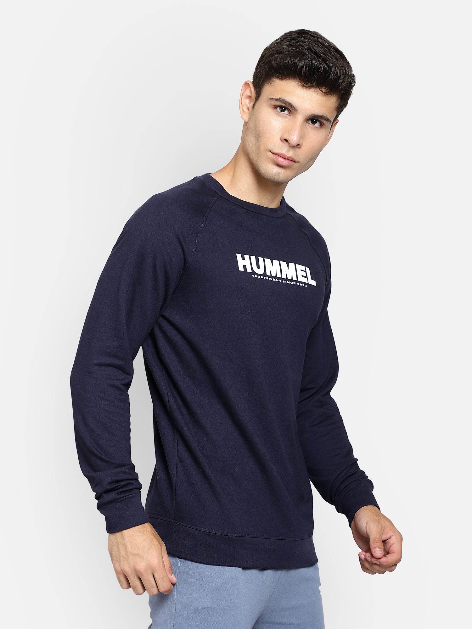 Hummel Navy Regular Sweatshirts for Men Daily Wear