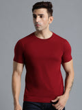 Hummel Maroon Regular Shirts for Men Gym Wear