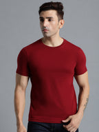 Hummel Maroon Regular Shirts for Men Gym Wear