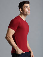 Hummel Maroon Regular Shirts for Men Gym Wear