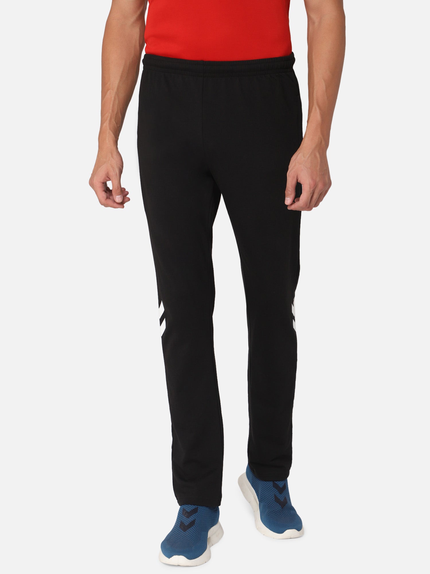 Hummel Black Slim Joggers for Men Gym Wear
