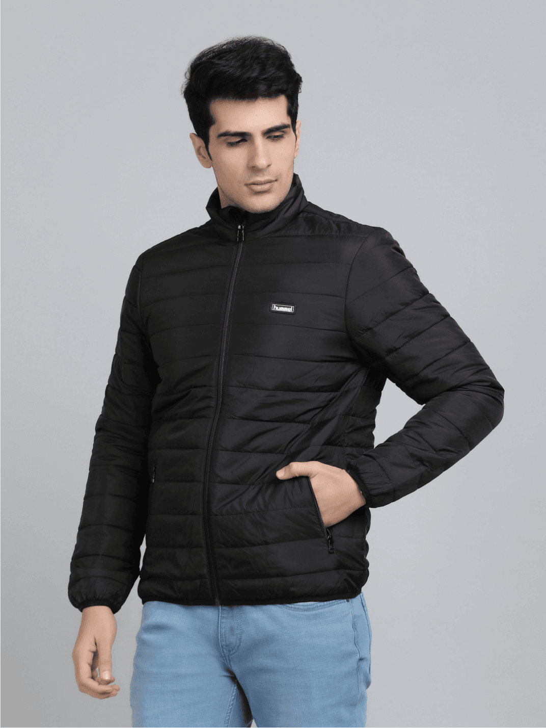 Hummel Black Regular Jackets for Men Outdoor Wear