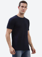 Hummel Navy Blue Regular Shirts for Men Gym Wear