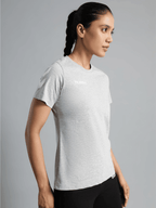 Hummel Grey Melange Regular Shirts for Women Daily Wear
