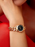 The Noir Classic Watch - Gold