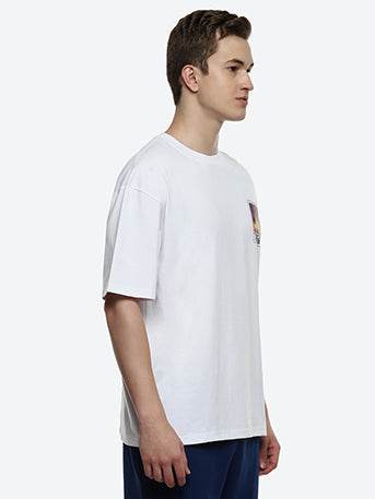 Hummel White Oversized Shirts for Men Daily Wear