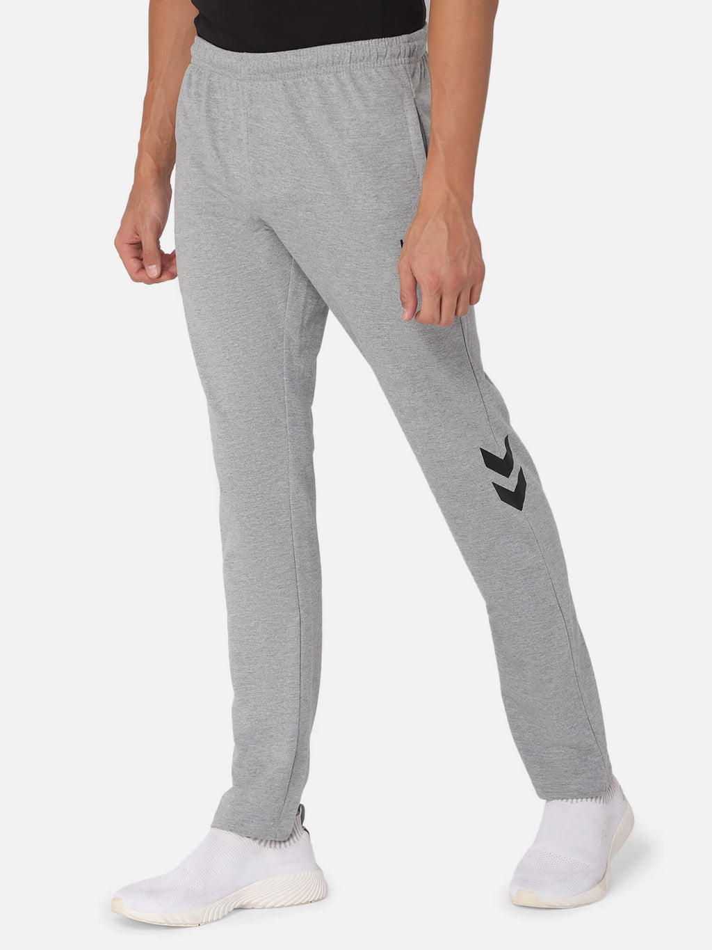 Hummel Grey Slim Joggers for Men Gym Wear