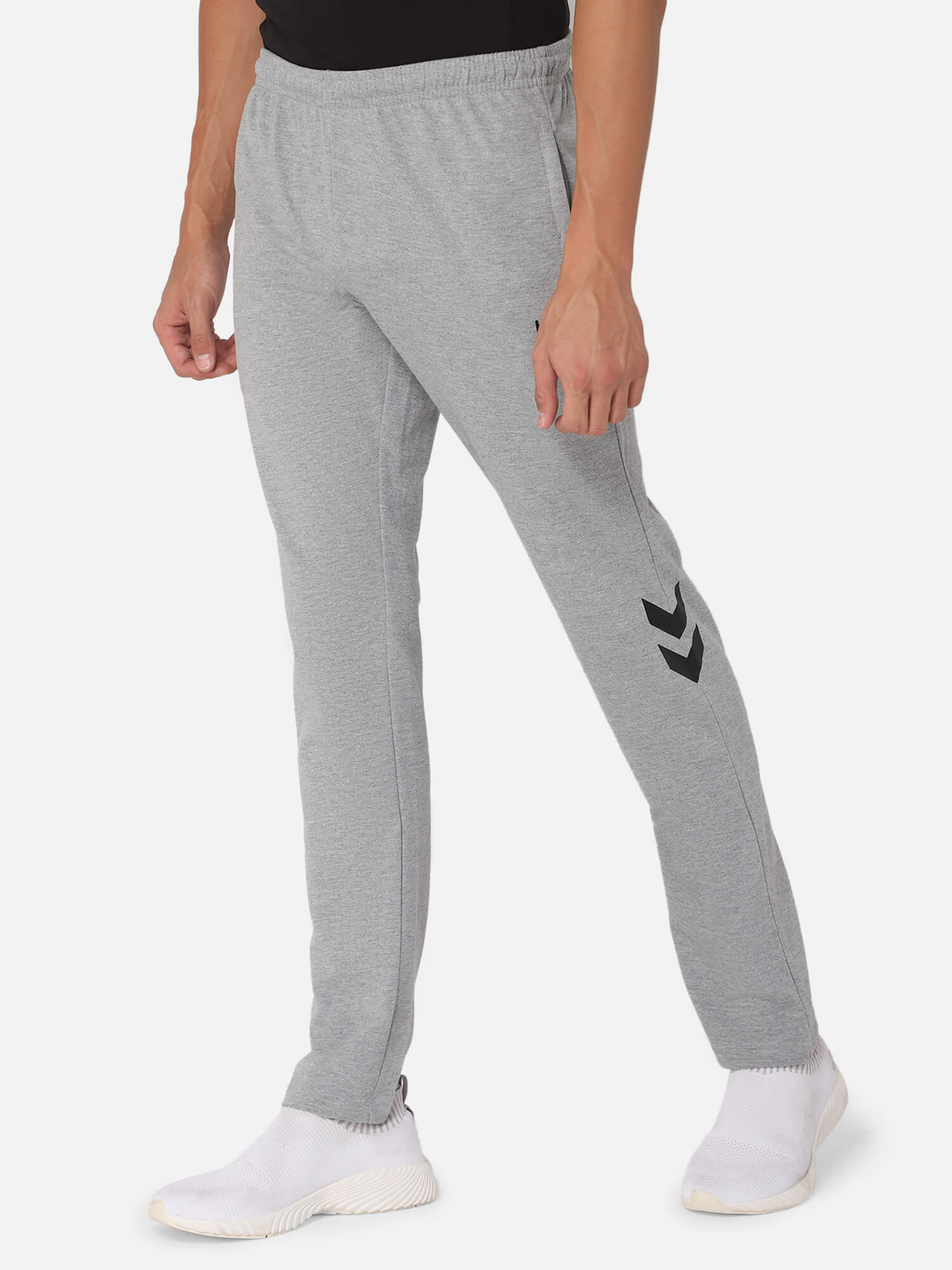 Hummel Grey Slim Joggers for Men Gym Wear