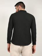 Campus Sutra Embossed Graph Check Shirt