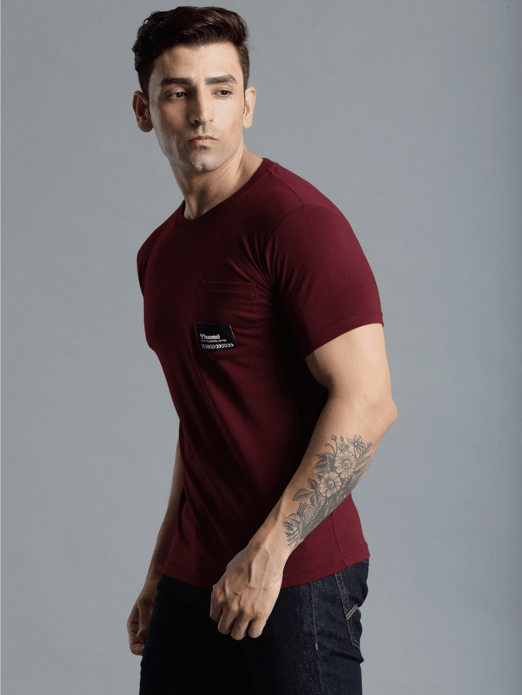 Hummel Burgundy Regular Shirts for Men Daily Wear