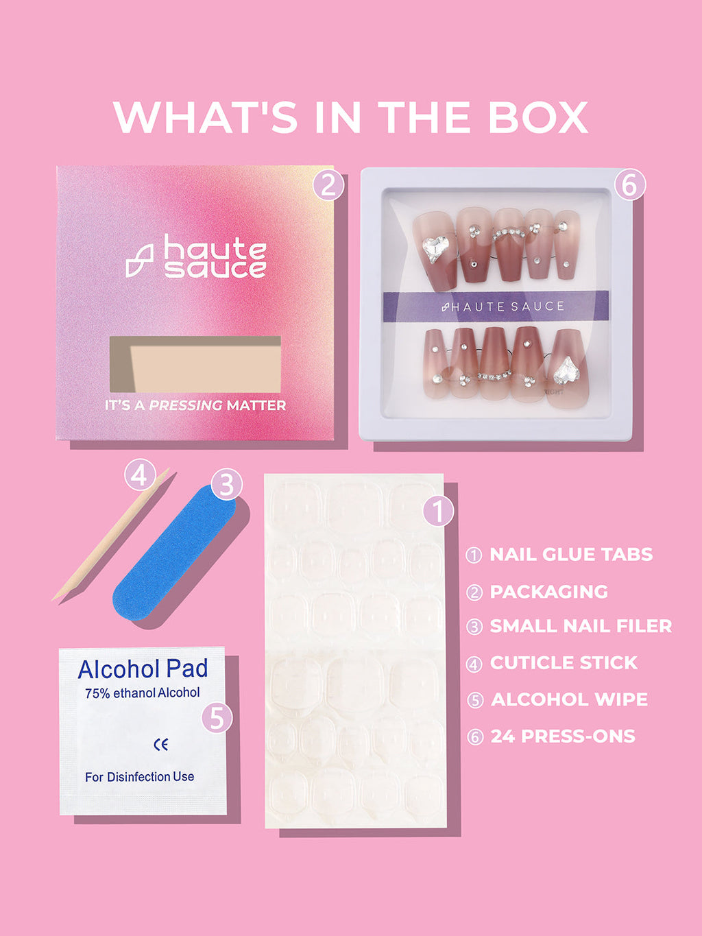 Haute Sauce The Ombre Cuore Press-On Nails - Rouge Pink