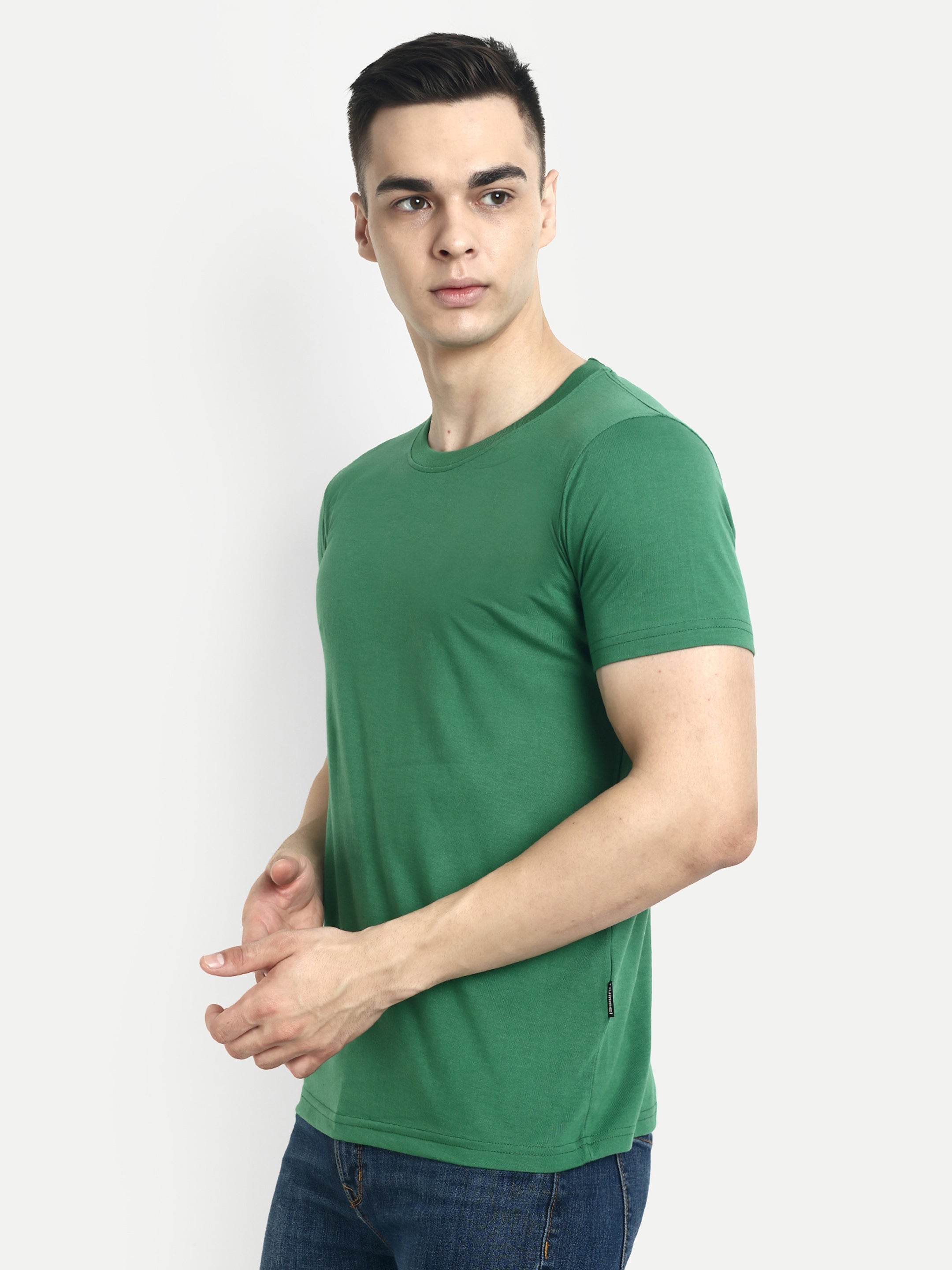 Hummel Green Regular Shirts for Men Gym Wear