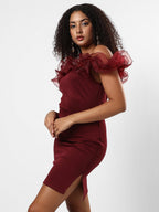 Solid Maroon Dress