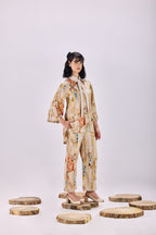 SAMMYUKK Nouvean Art Print Top & Pant Co-Ord Set - MULTICOLOR