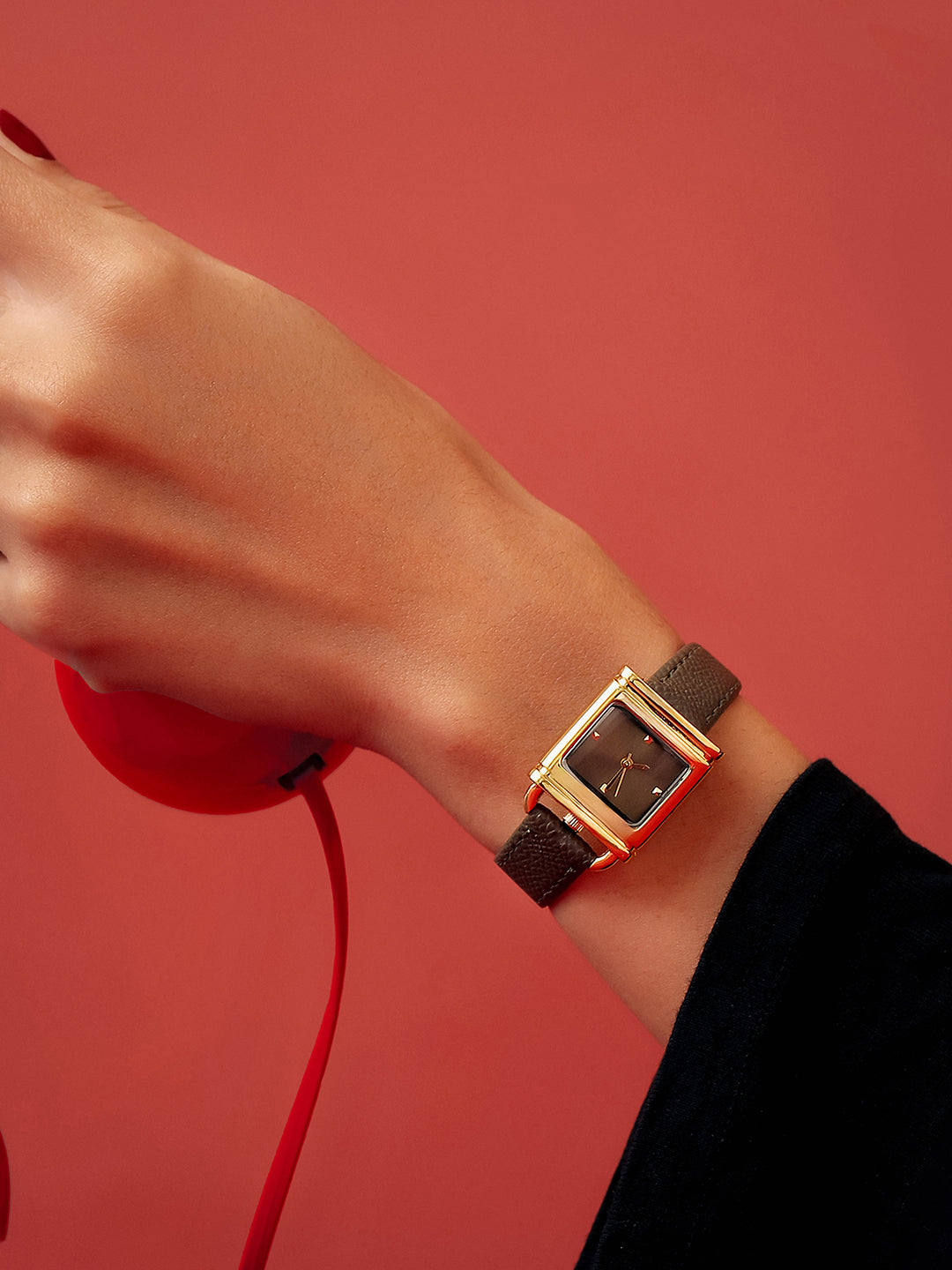The Vintage Square Watch - Cocoa Brown