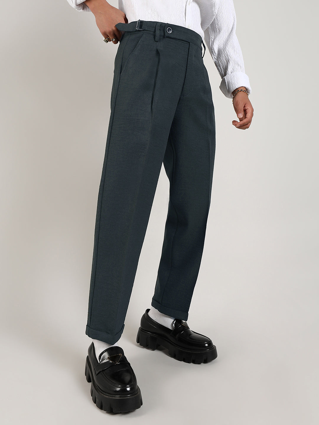Campus Sutra Lightweight - Tailored Linen-Blend Trousers