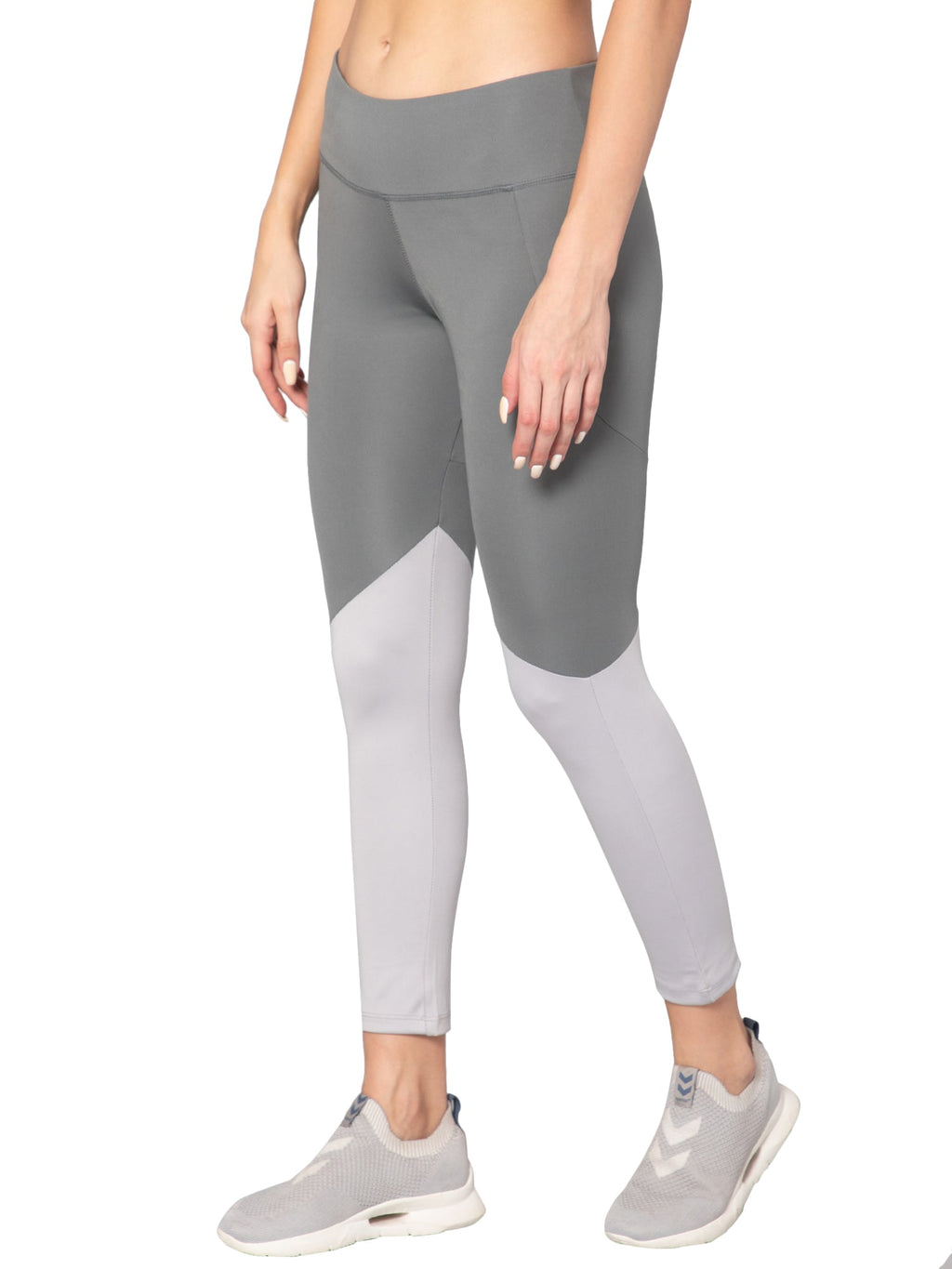 Hummel Grey Slim Tights for Women Daily Wear