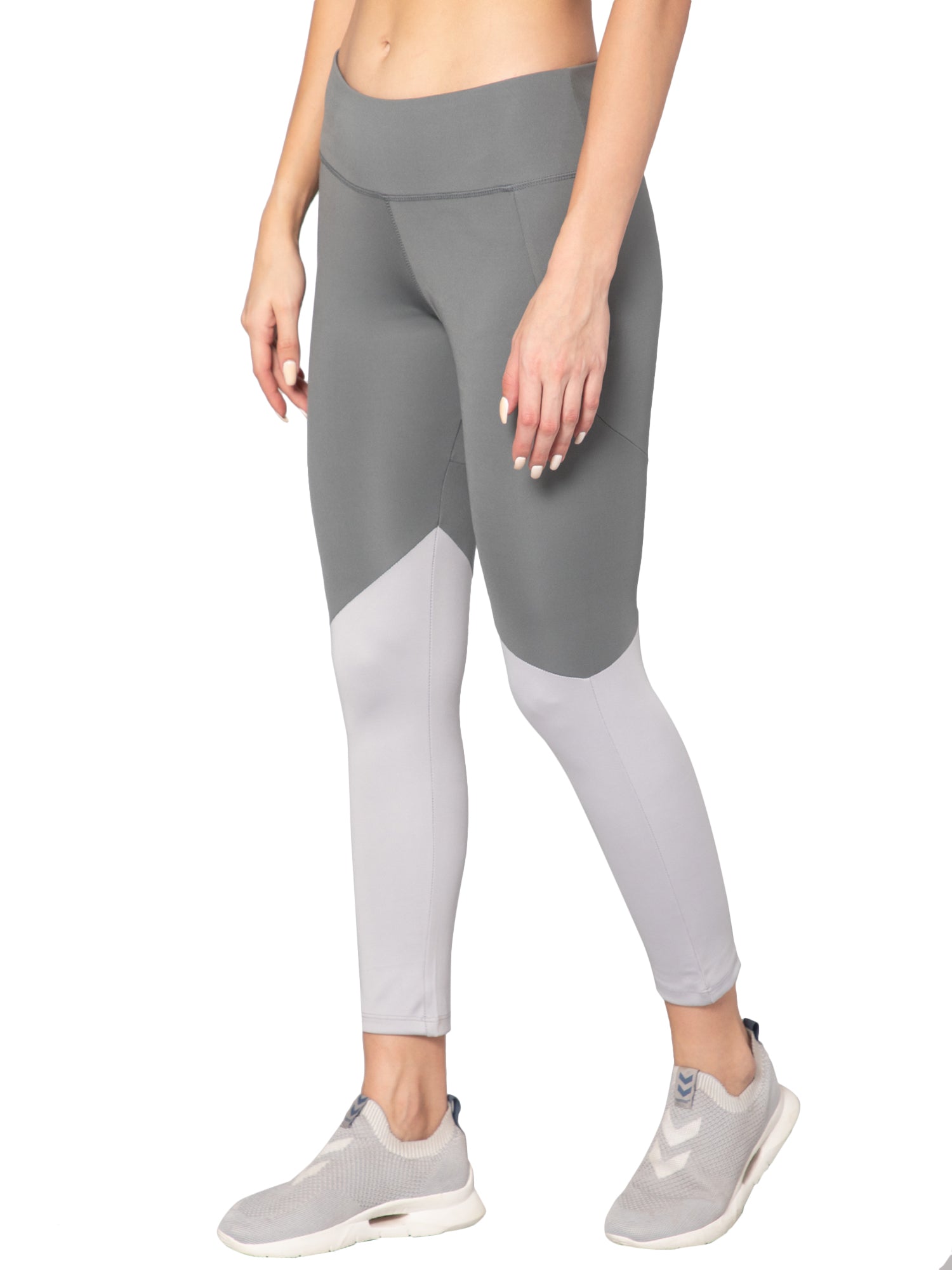 Hummel Grey Slim Tights for Women Daily Wear