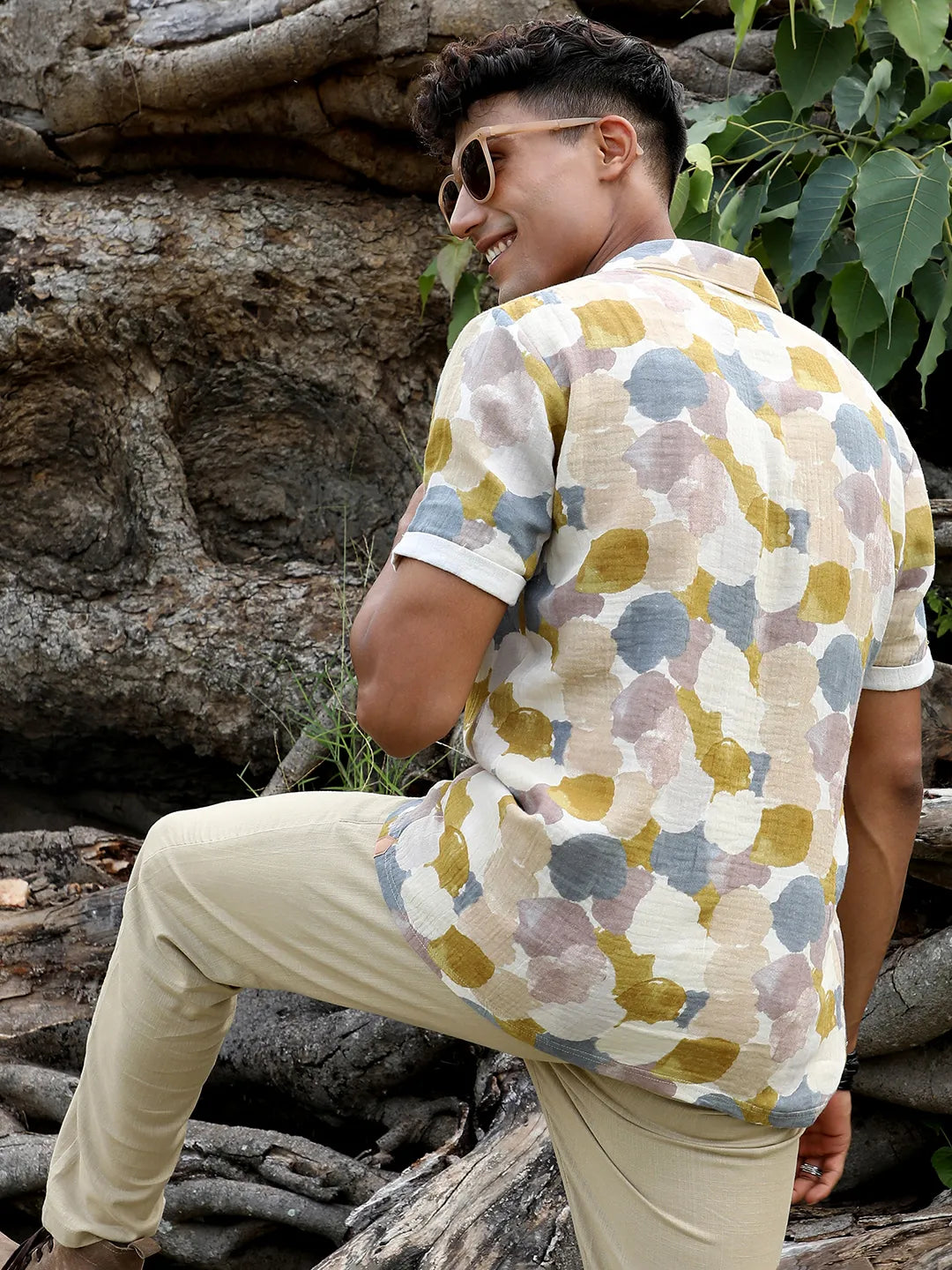 Campus Sutra Abstract Print Shirt