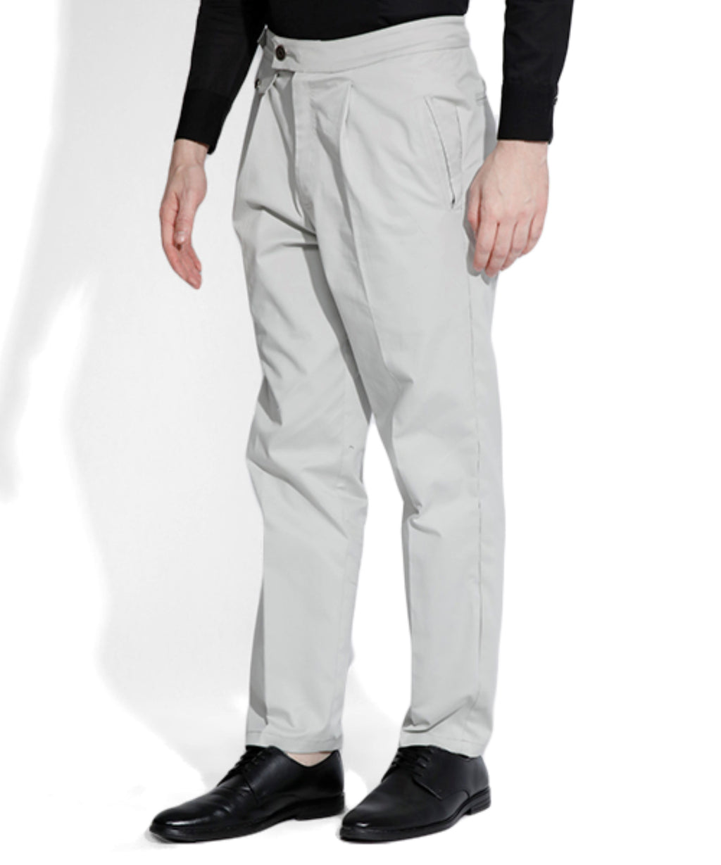 SAMMYUKK Pleated Korean Relaxed-Fit Trouser - Light Grey
