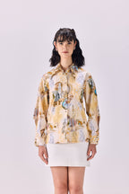 SAMMYUKK Kingdom of Egypt Print Button-Up Shirt - MULTICOLOR