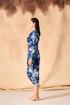 SAMMYUKK Tie and Dye Chambray Blazer Dress - MOODY BLUE