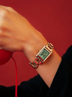 The Emerald Rectangle Watch - Royal Gold