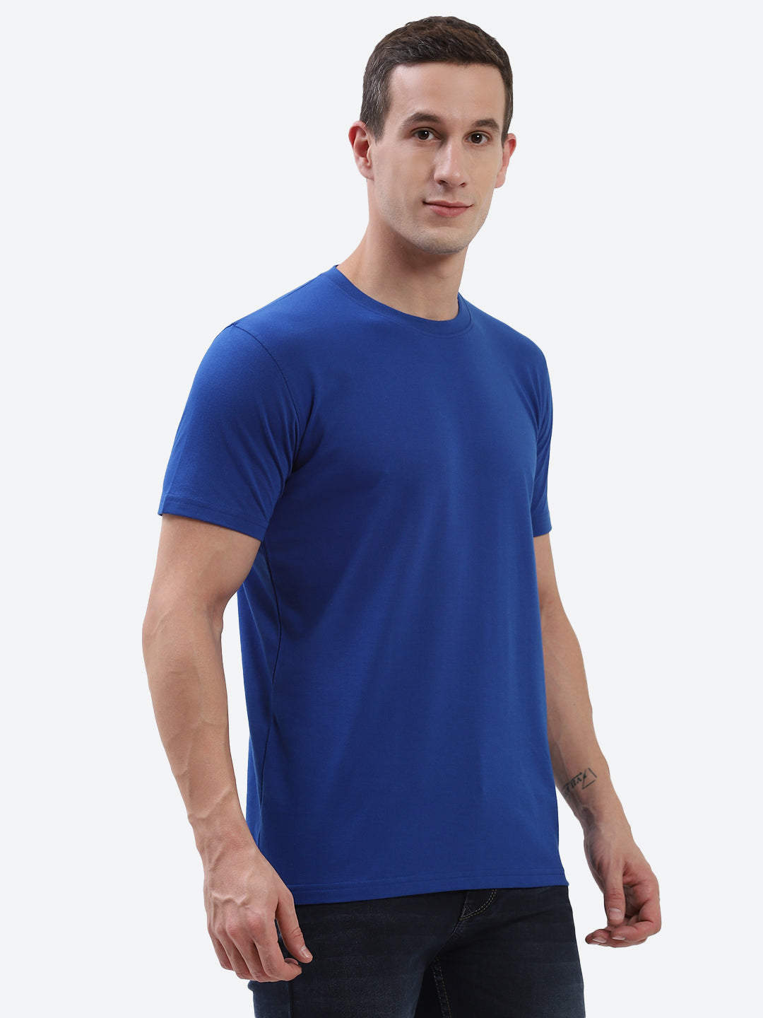 Hummel Blue Regular Shirts for Men Gym Wear
