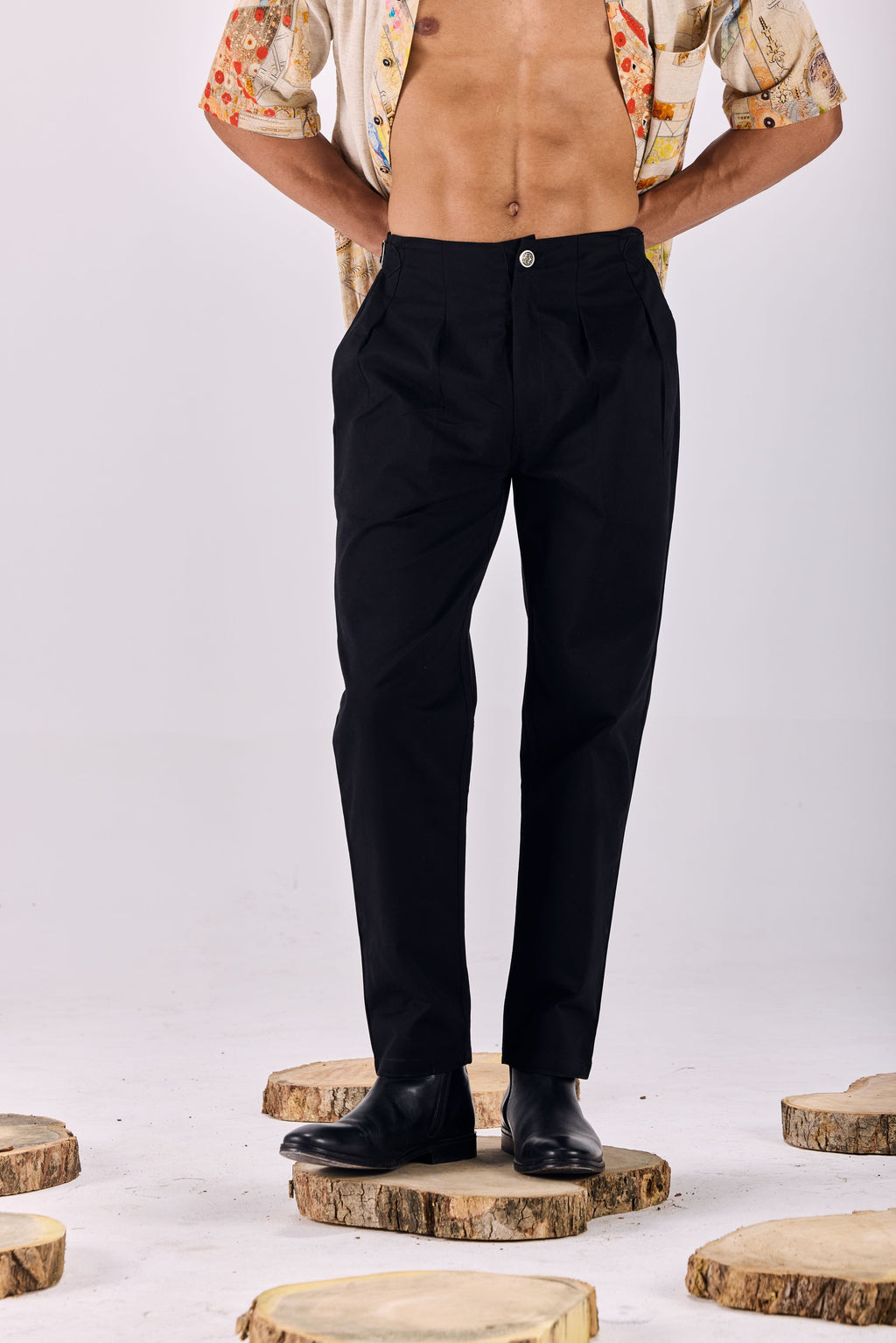 SAMMYUKK Belted Korean Relaxed-Fit Trouser