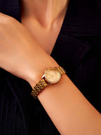 The Emerald Luxe Watch - Antique Gold