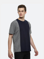Hummel Dark Grey Melange Oversized Shirts for Men Gym Wear