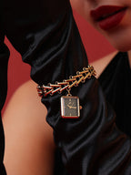 The Noir Charm Chain Watch - Gold