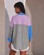 Pink Oversized Aurora Colorblock Shirt