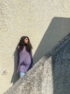ShopKapaas Purple Pastel Malmal Cotton Kurta