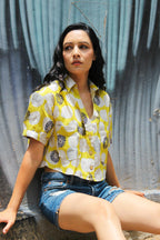 ShopKapaas Daffodil Yellow Linen Crop Top