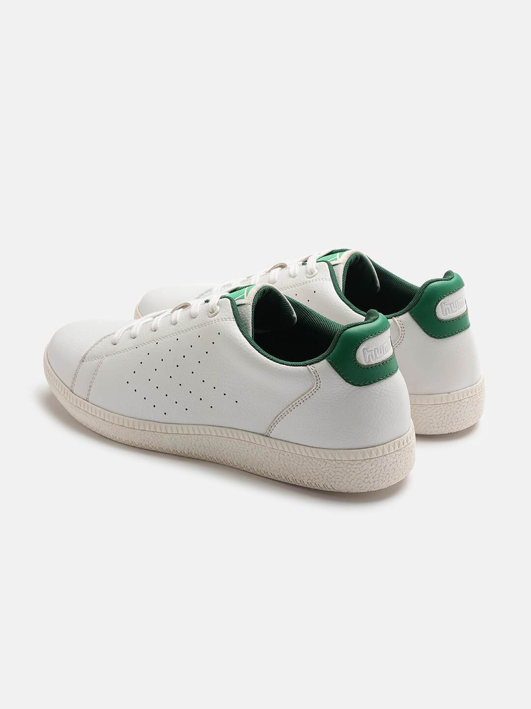 Hummel White/green Regular Sneakers for Men Daily Wear