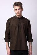 Stylox Regular Fit Full Sleeve Solid Kurta for Men with Mandarin Collar