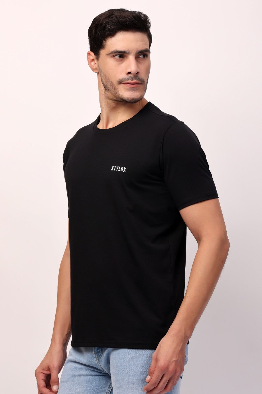 Stylox Men's Round Neck Half Sleeve Solid Casual T-Shirt