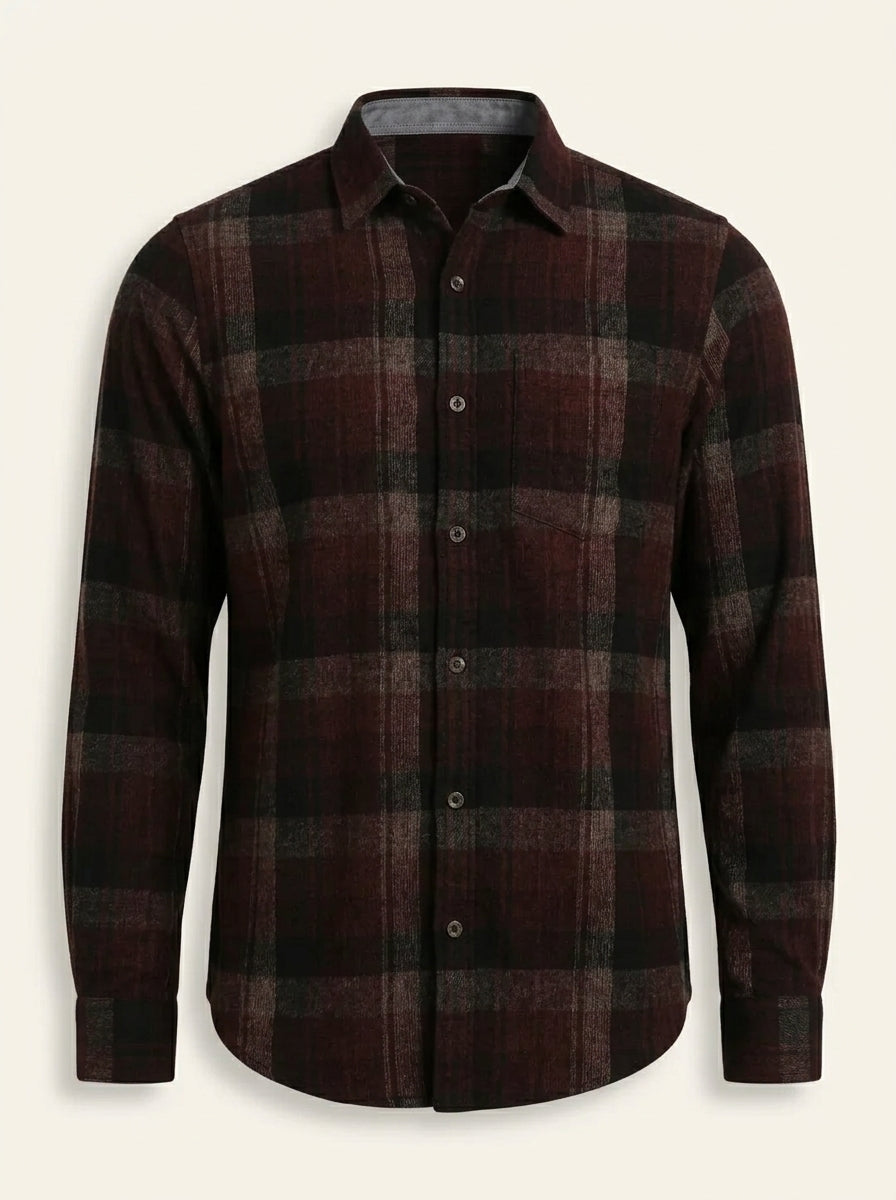 Red Blend Checkered Cotton Shirt