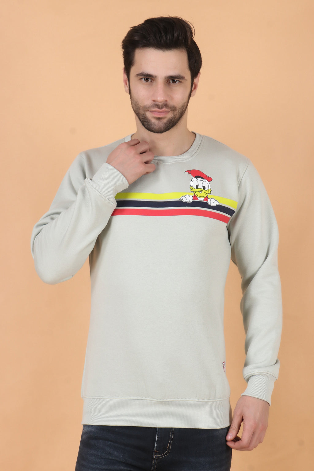 Stylox Regular Fit Round Neck Full Sleeve Printed Sweatshirt for Men's