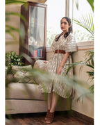 ShopKapaas Ivory Ikat Kaftan Dress